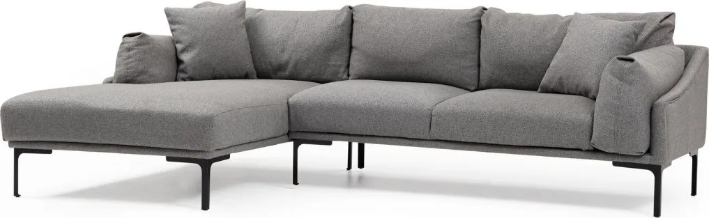Rohová sedací souprava Leo 255 cm šedá levá