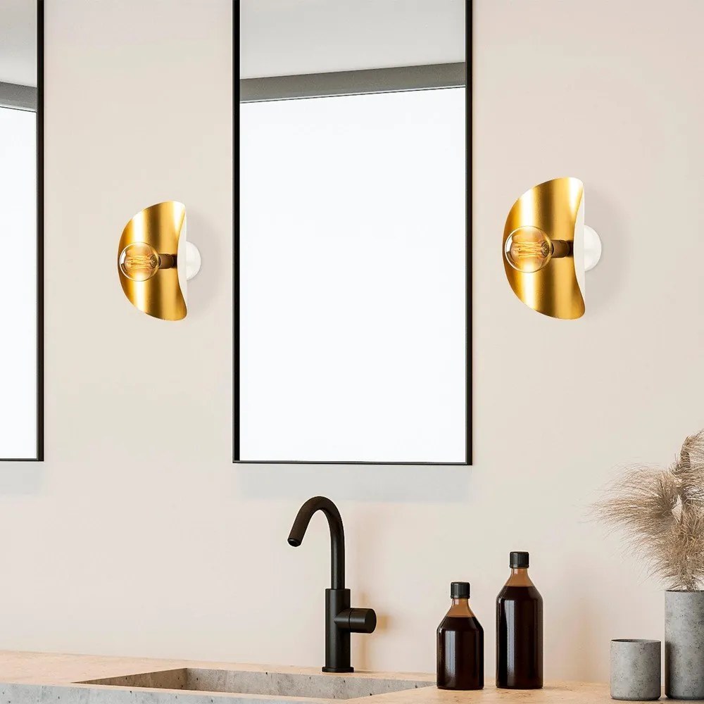 Nástenné svietidlo v bielo-zlatej farbe Sivani – Opviq lights
