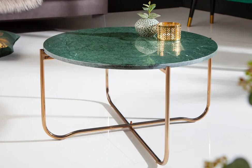Luxusný konferenčný stolík z mramoru Noble zelený 62cm