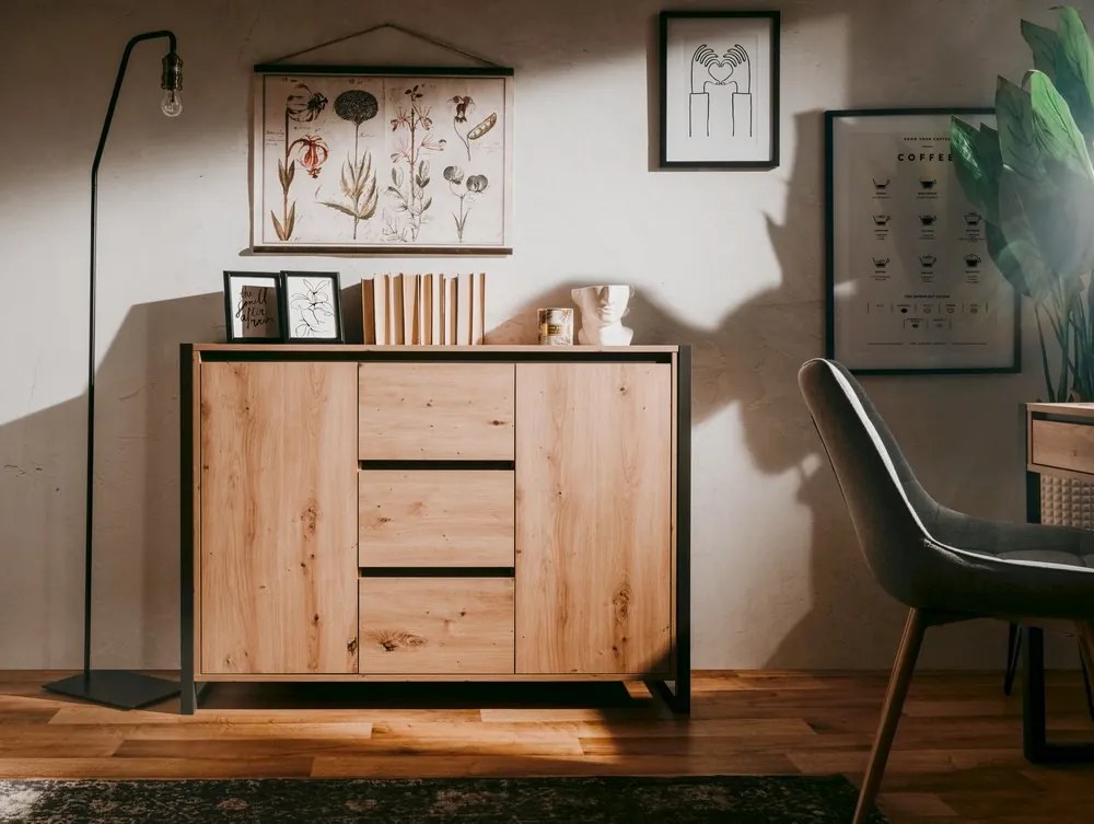 Komoda so zásuvkami Denver, dub artisan/antracit