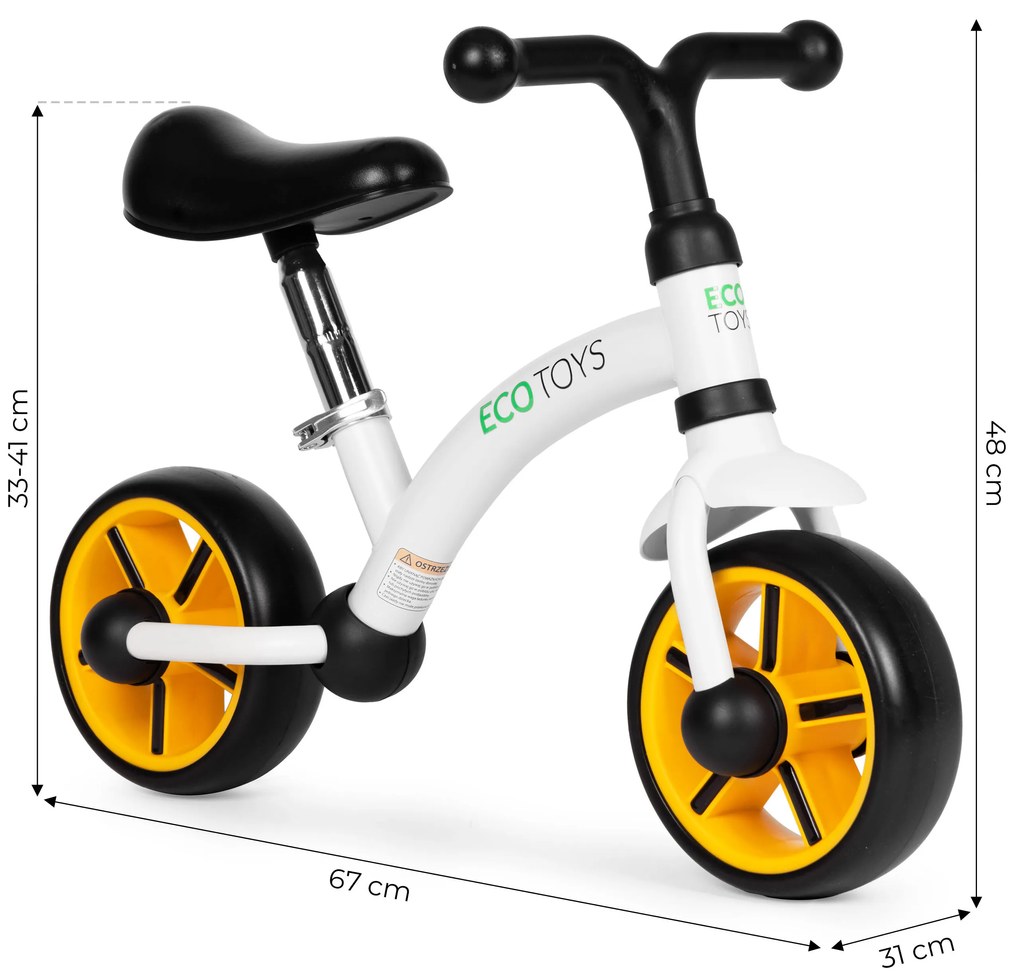 Detský balančný bicykel, čierne ECOTOYS