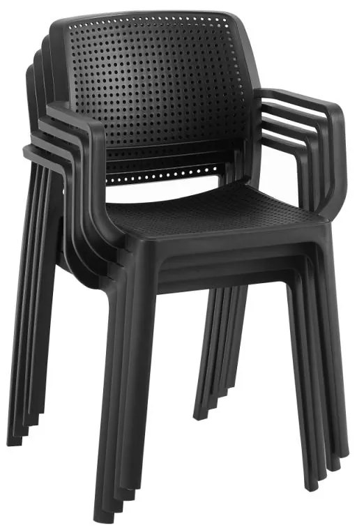 Kondela Stohovateľná stolička, čierna, DENTON