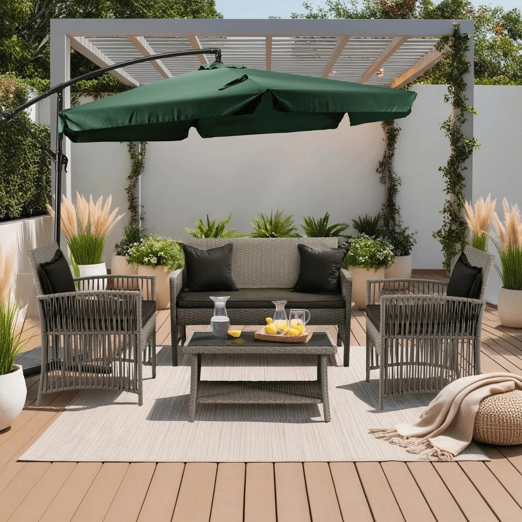 Záhradný slnečník Akron 300 cm zelený