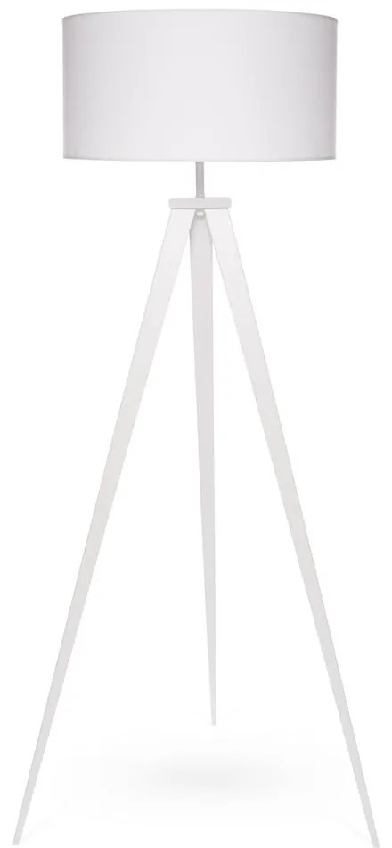Stojacia lampa s bielymi kovovými nohami a bielym tienidlom Bonami Essentials Kiki