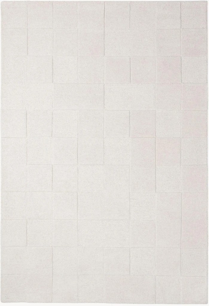 Ručne všívaný vlnený koberec's reliéfnou štruktúrou Checkerboard