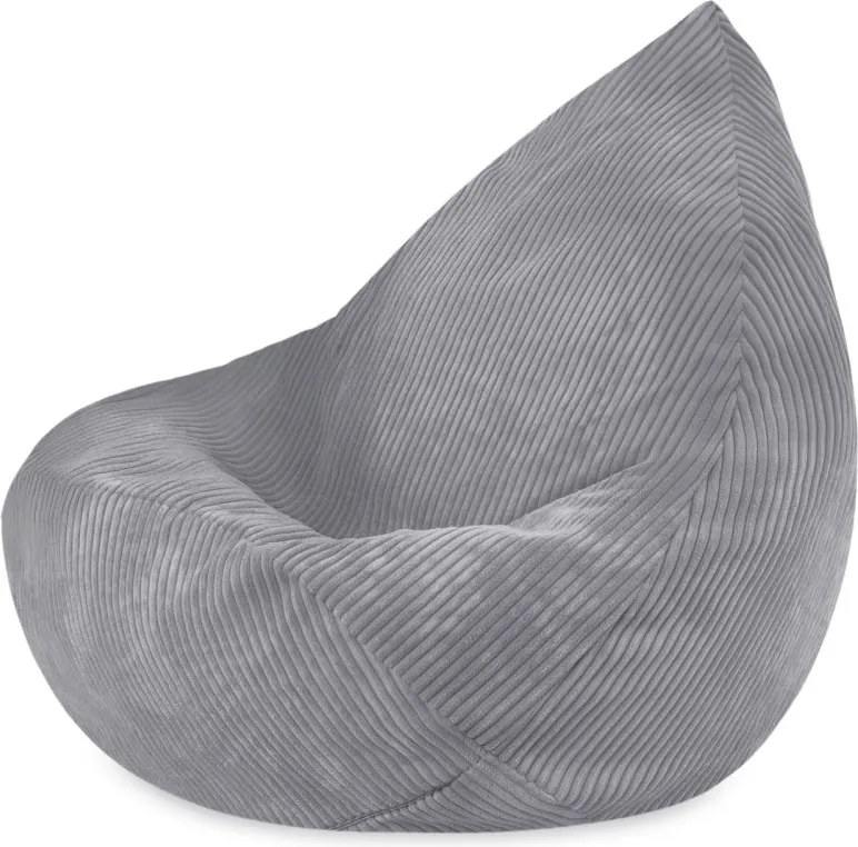 Sedací vak pre deti – sivý, prémiový manšestr