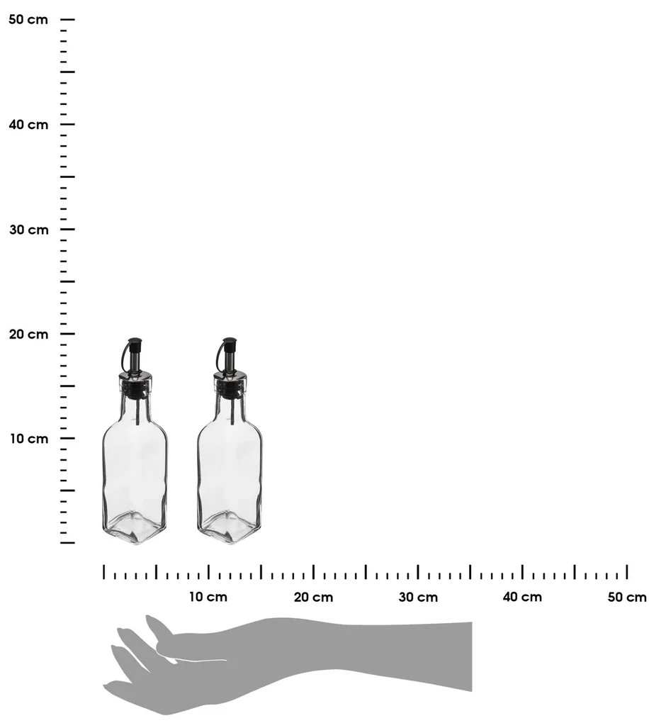 Sklenená fľaša na olej/ocot Twin 160 ml sada 2ks