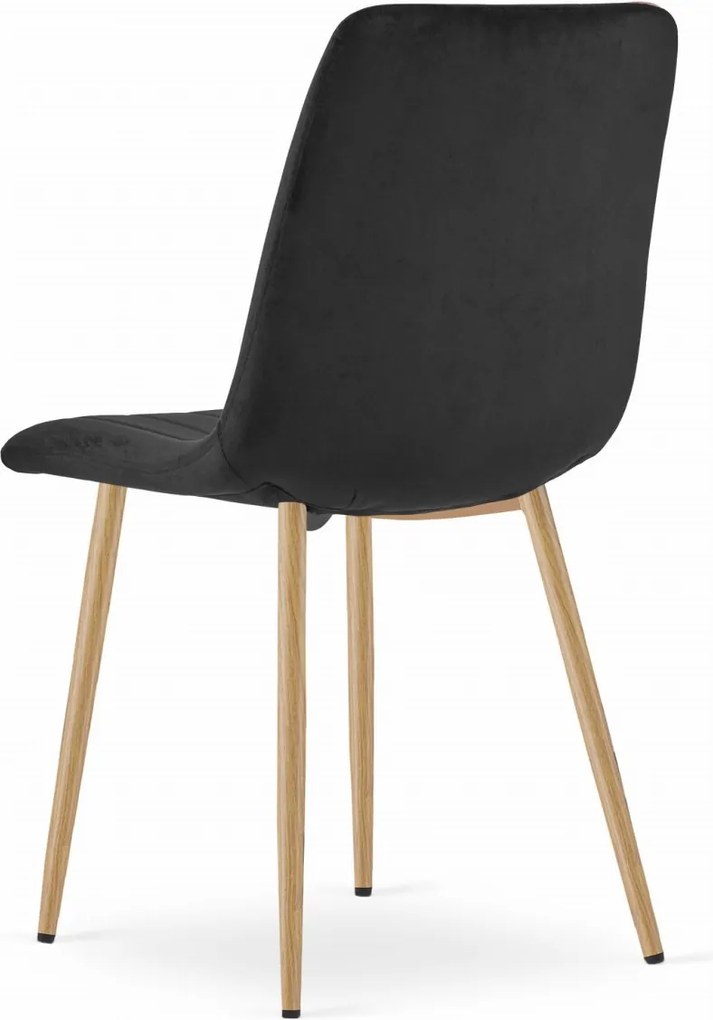 Čierna zamatová stolička LAVA