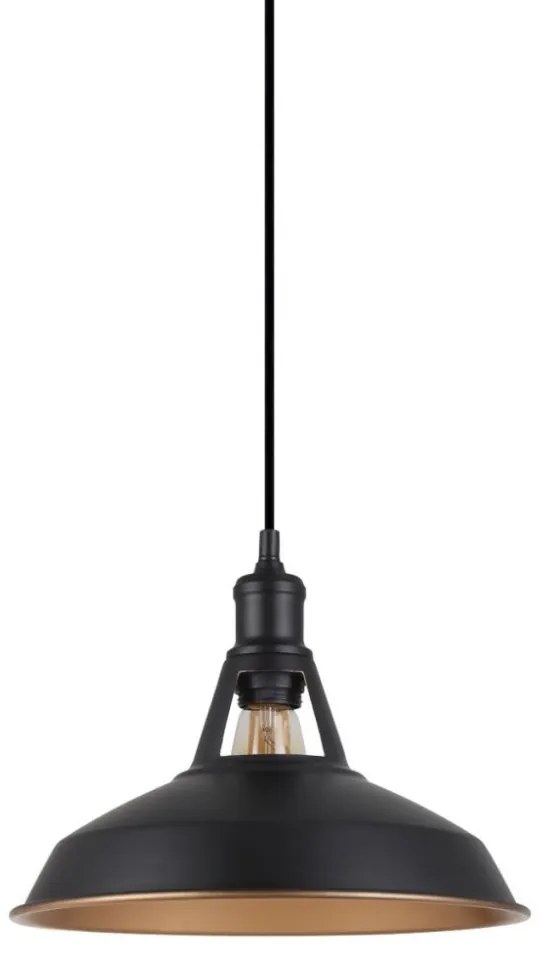MDM-2315/1 M BK+GD ITALUX Freya industriálne závesné svietidlo 1X40W E27 IP20