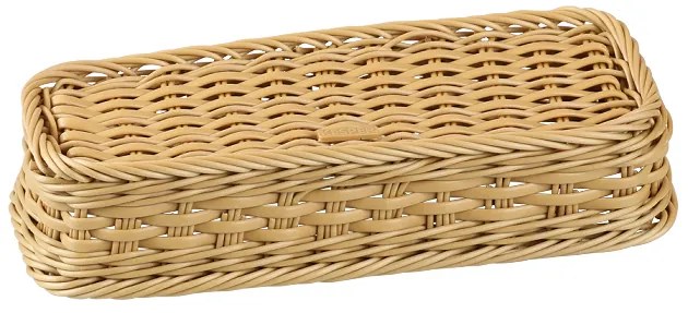 Prútený plastový košík, organizér na príbory WICKER 28 x 11,5 x 8,5 cm