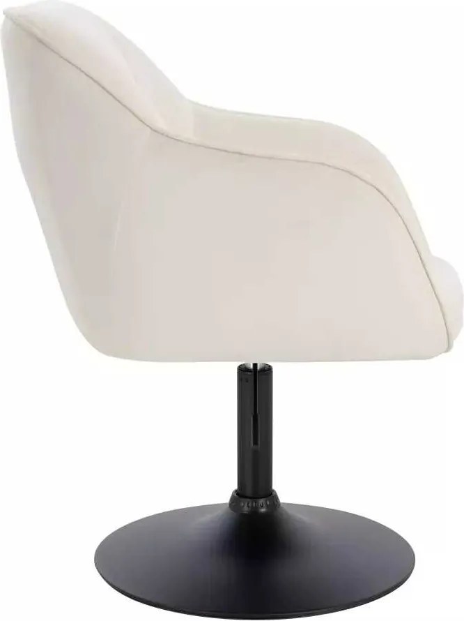 LuxuryForm DESIGN Stolička AVOLA VELUR na čiernom tanieri - biela