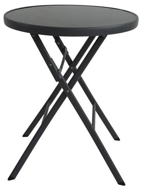 Záhradný skladací stolík ModernHome 60 cm čierny