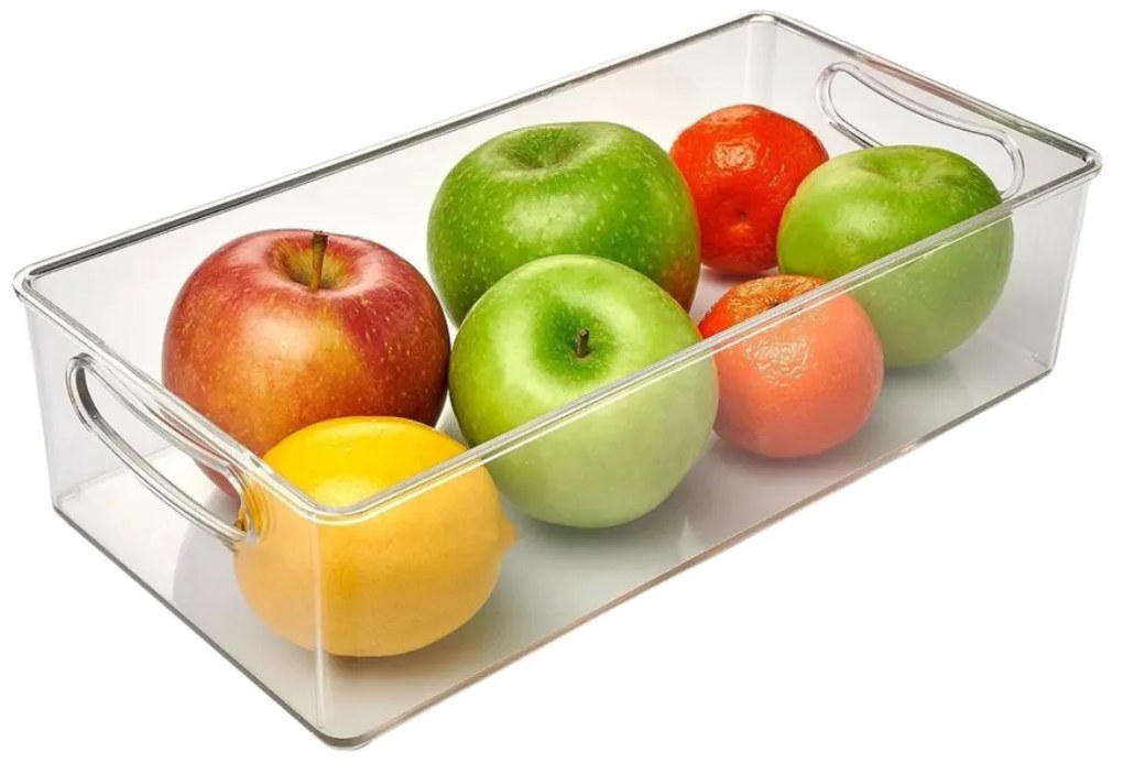 CONFORTIME Univerzálny organizér, dlhý a úzky, s rúčkami, 38x22x10 - transparentný SIMPLY