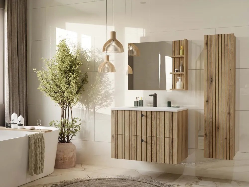 Závesná skrinka s umývadlom TIGO 2S 80 cm dub evoke