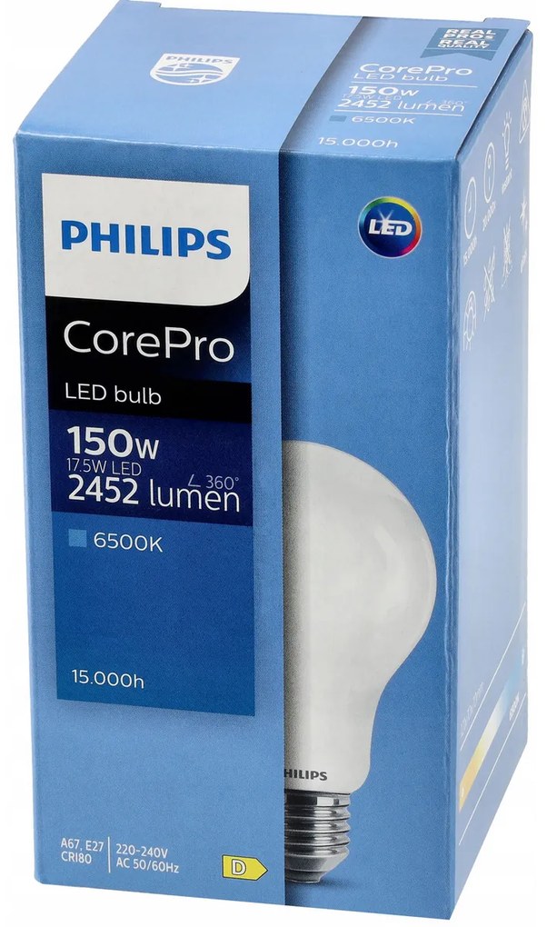 LED žiarovka Philips E27 - 17,5 W - 2452lm - 6000k Corepro Premium