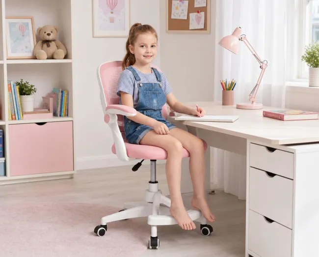 Detská otočná stolička JUNIOR ružová
