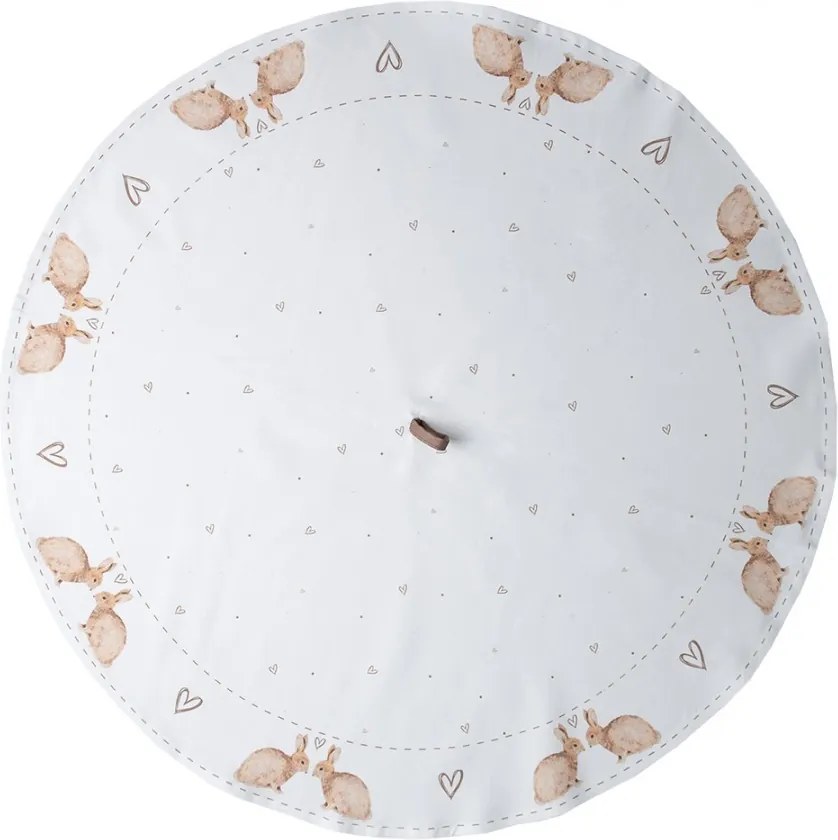 Bavlnená okrúhla utierka s motívom králikov Bunnies in Love - Ø 80 cm