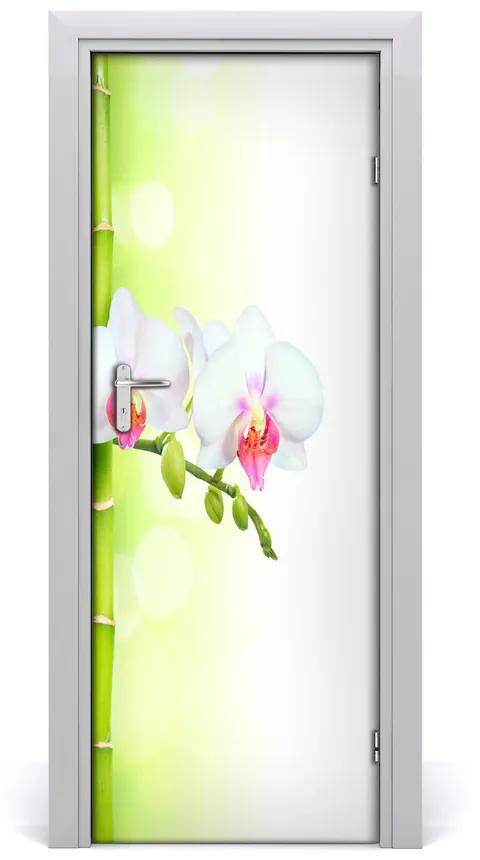 Fototapeta samolepiace Orchidea a bambus 95x205 cm