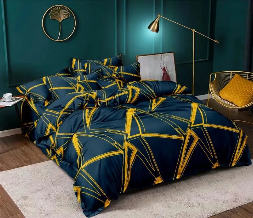 Sada obliečok z mikrovlákna TUDONS modrá + plachta Jersey 90x200cm