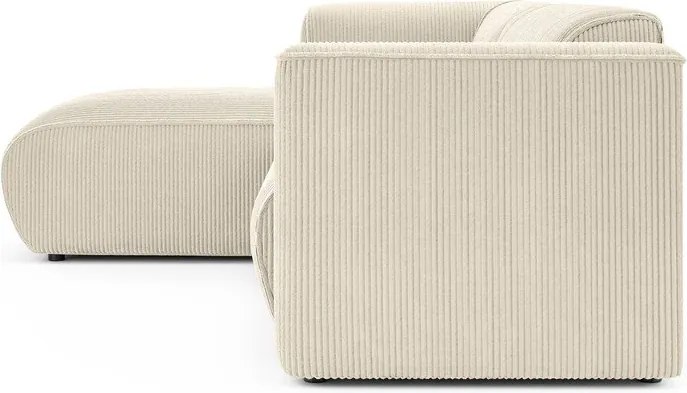 Béžová menčestrová rohová pohovka (ľavý roh/s leňoškou) Merid – Ropez