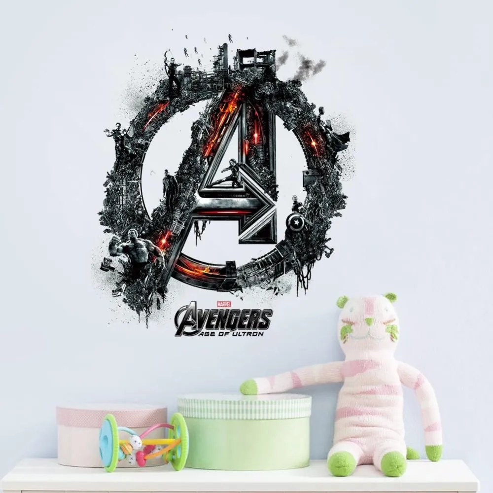 Veselá Stena Samolepka na stenu na stenu Znak Avengers