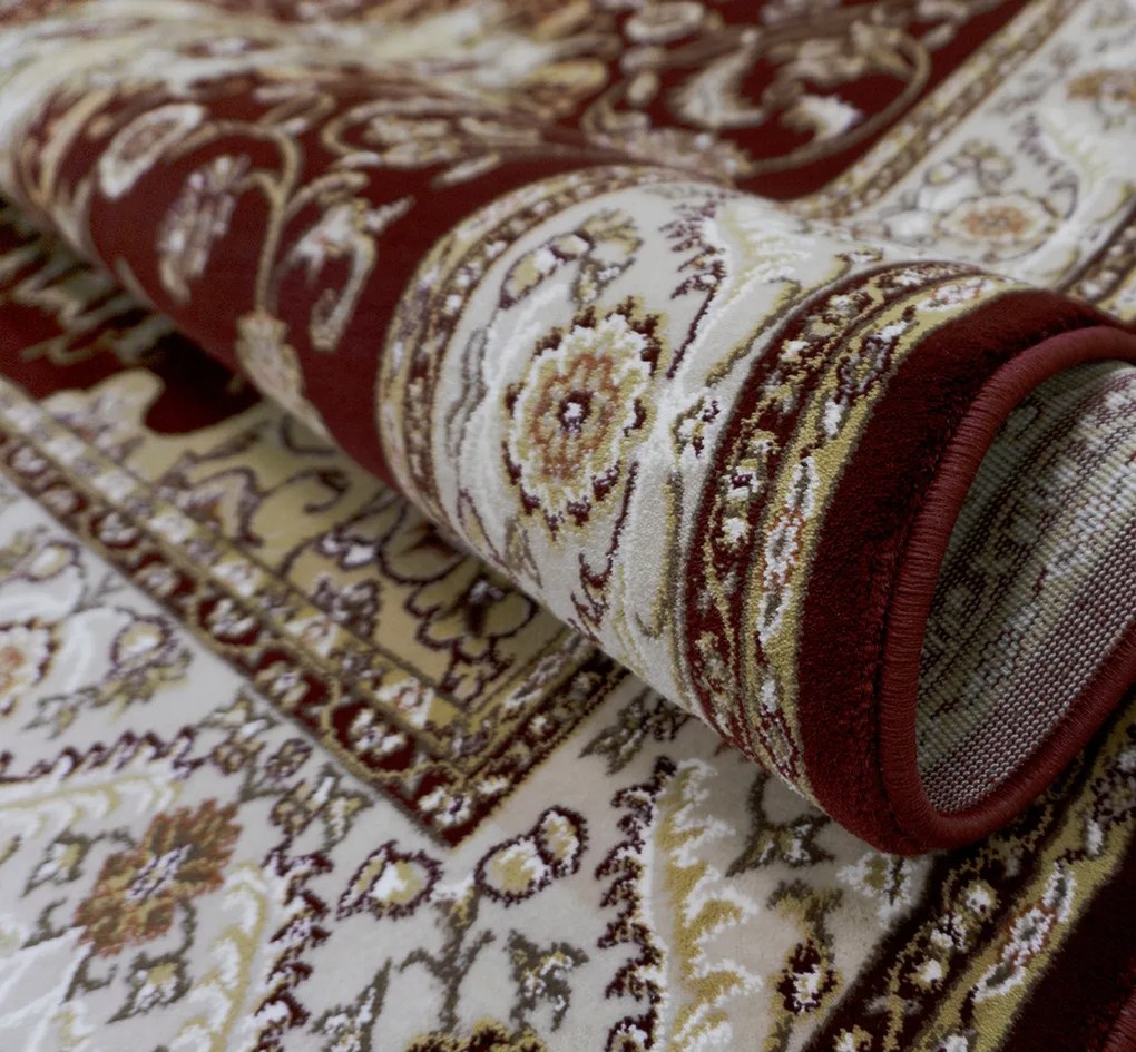 Koberec Shahrazad 4800 RED – červeno-béžový vzorovaný obdĺžnik Rozmer: 80x150 cm