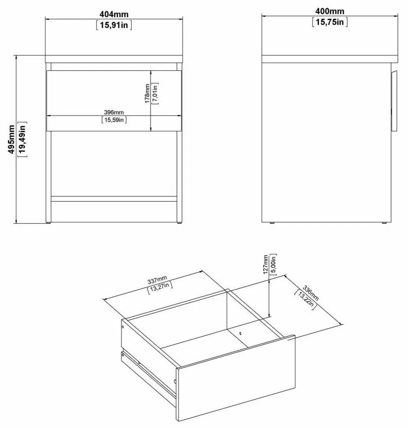 Biely nočný stolík Naia - Tvilum