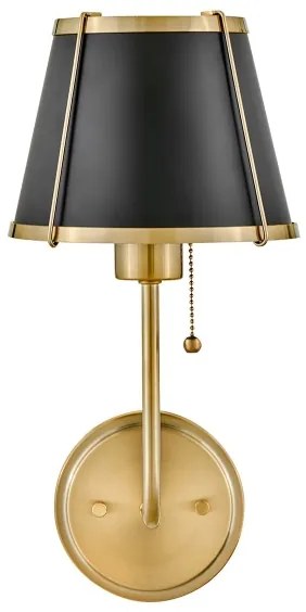 Hinkley HK-CLARKE1-BR-BK - Nástenná lampa CLARKE 1xE27/40W/230V mosadz/čierna