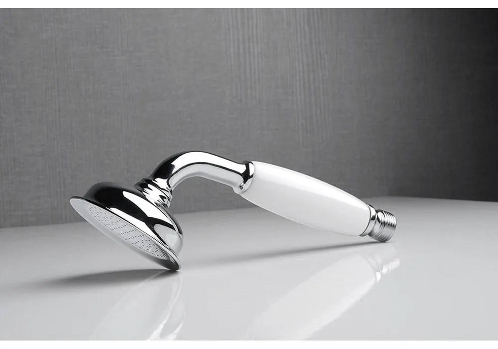 Mosadzná sprchová hlavica v lesklo striebornej farbe ø 7 cm Epoca – Sapho