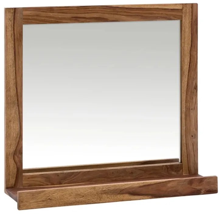 furniture-nabytek.cz - Masívne kúpeľňové zrkadlo Lagos z palisandrového dreva, lakované, hnedé – 70×66 cm