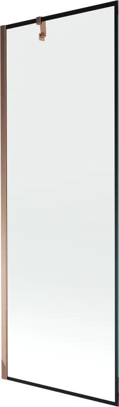 Mexen Next vaňová zástena jednokrídlová 70 x 150 cm, Čierny vzor, Zlatoružová - 895-070-000-00-70-60