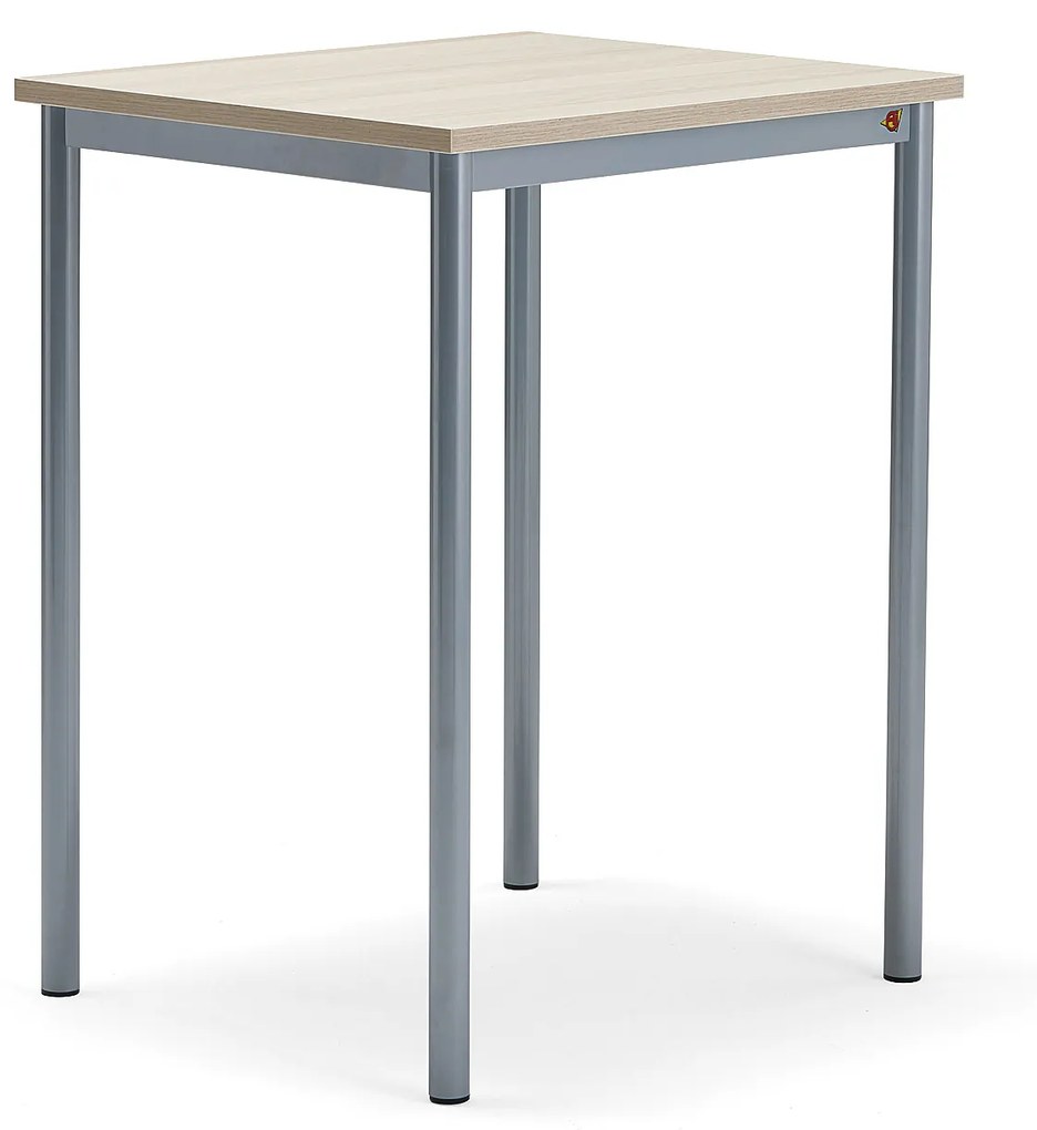 Stôl SONITUS PLUS, 700x600x900 mm, akustický HPL - jaseň, strieborná