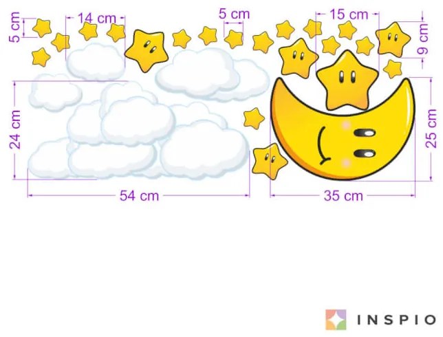 Nálepka na stenu - Hviezdy