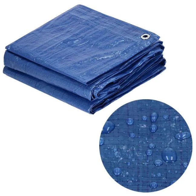 SPRINGOS Krycia plachta s okami 4x6 m, 60g PE, modrá SPRINGOS PROTECT