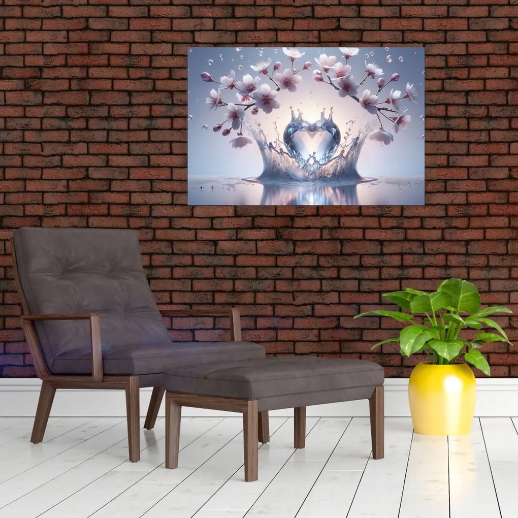 Obraz - Diamantové srdce (90x60 cm)