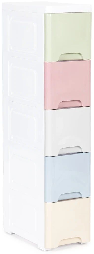 Regál na kolieskach s 5 zásuvkami Pastel MB0019-05A