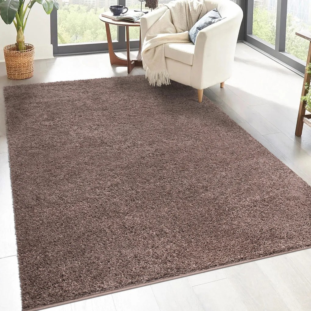 Dekorstudio Shaggy koberec CITY 500 hnedý Rozmer koberca: 100x200cm