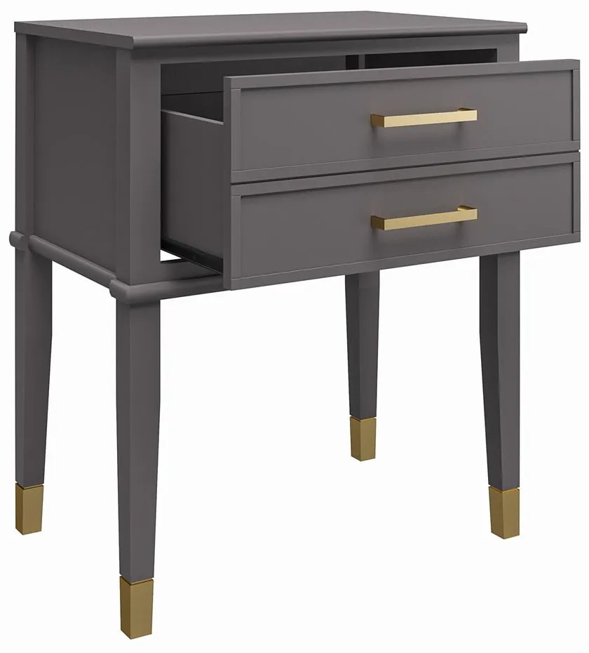 Tmavosivý nočný stolík Westerleigh – CosmoLiving by Cosmopolitan