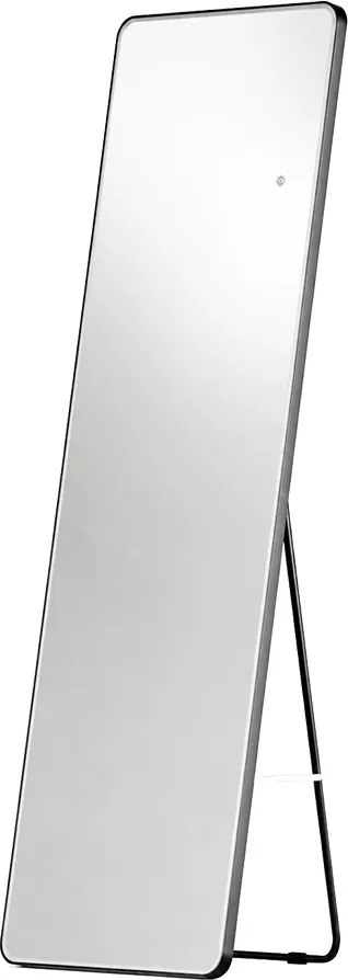Mereo Mereo, zrkadlo hranaté 500x1700 mm, LED osvetlenie, závesné aj stojaté, čierny rám, MER-CN188