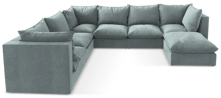 Modrá rohová pohovka (ľavý roh/do tvaru "U") Manao – Makamii