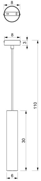 Luster na lanku RAITO 1xGU10/8W/230V čierna