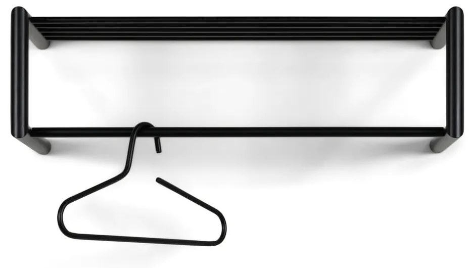 Čierny kovový nástenný vešiak s poličkou 80 cm Smooth – Spinder Design