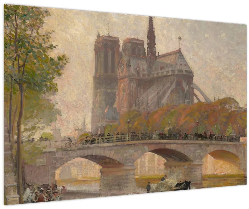 Obraz - Robert William Vonnoh, Notre Dame de Paris, reprodukcia (90x60 cm)