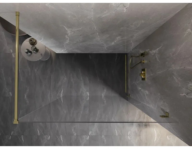 Mexen Lunar sprchová stena pravá 150 x 200 cm, 8mm číre sklo, zlatá lesklá, 830-150-000-50-00-P