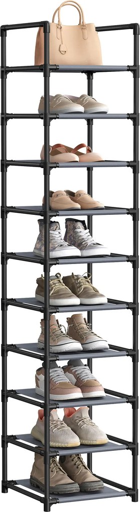 XXXLutz REGÁL NA TOPÁNKY, sivá, 33/173/33 cm - Online Only drobný nábytok - 002543063201