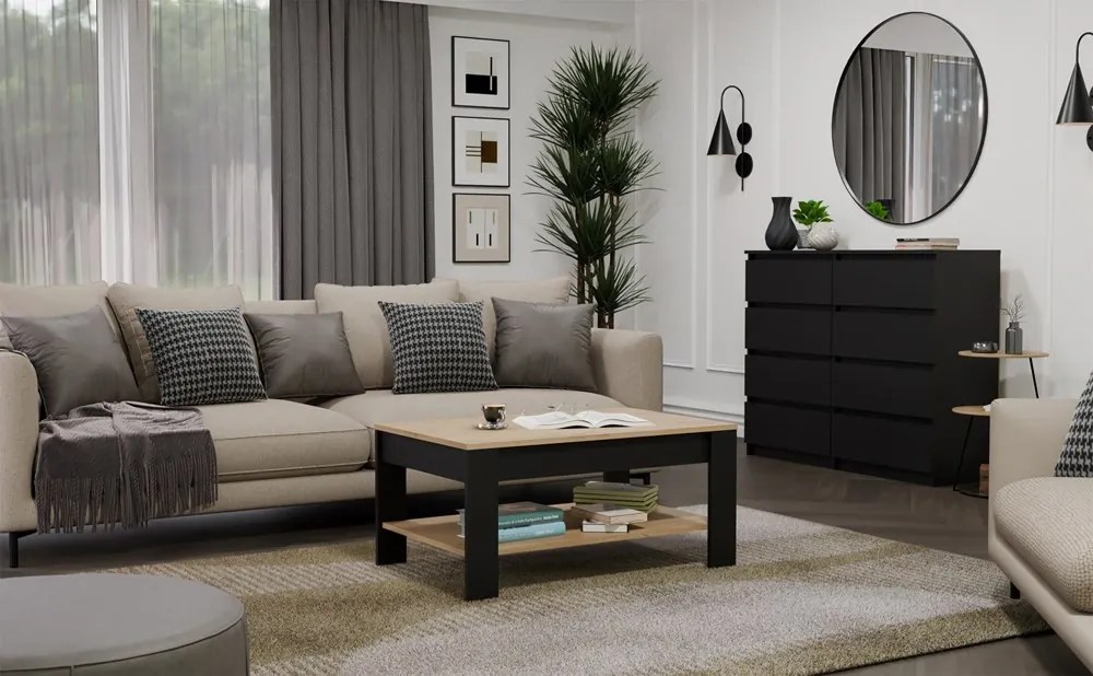 Konferenčný stolík OHIO dub remeselný/čierny