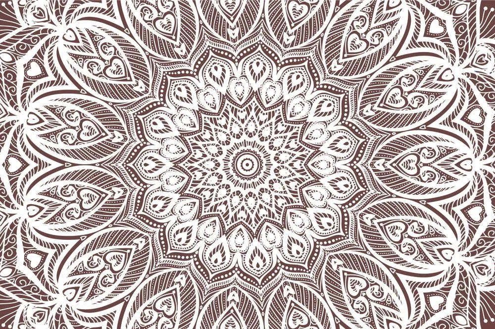 Tapeta Mandala harmónie na hnedom pozadí