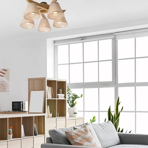 Prisadený luster ANTONIO 5xE14/40W/230V dub