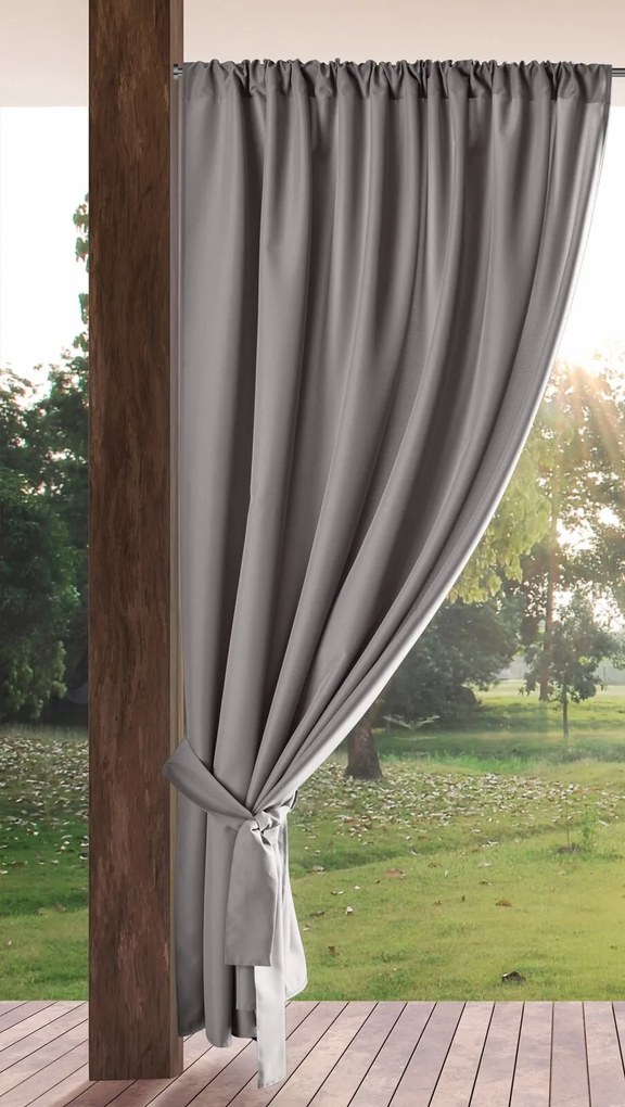 ZÁHRADNÝ VODEODOLNÝ ZÁVES NA PÁSKE GARDEN 155X200 CM SIVÁ