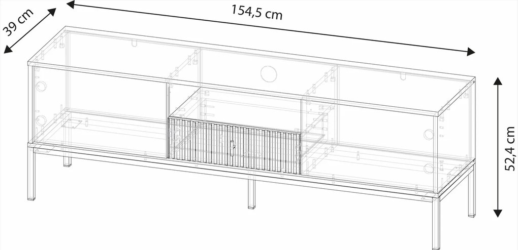 TV stolík Maggiore I 154,5 cm kašmírový
